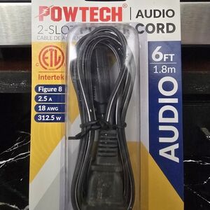 Powtech Polarized 2 Slot Power Cord 6 Ft 2.5A